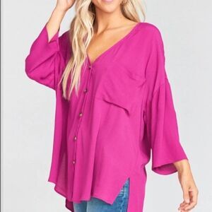 Show Me Your Mumu The Dahli Tunic Top Orchid Button Up Size Small